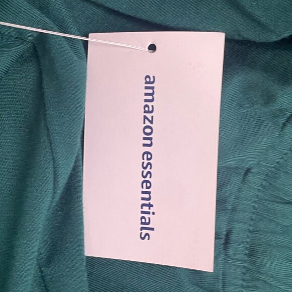 Essentials Women’s Sleeveless Teal Green Jumpsuit W/ Tie Waist Sz L - New - Picture 8 of 9